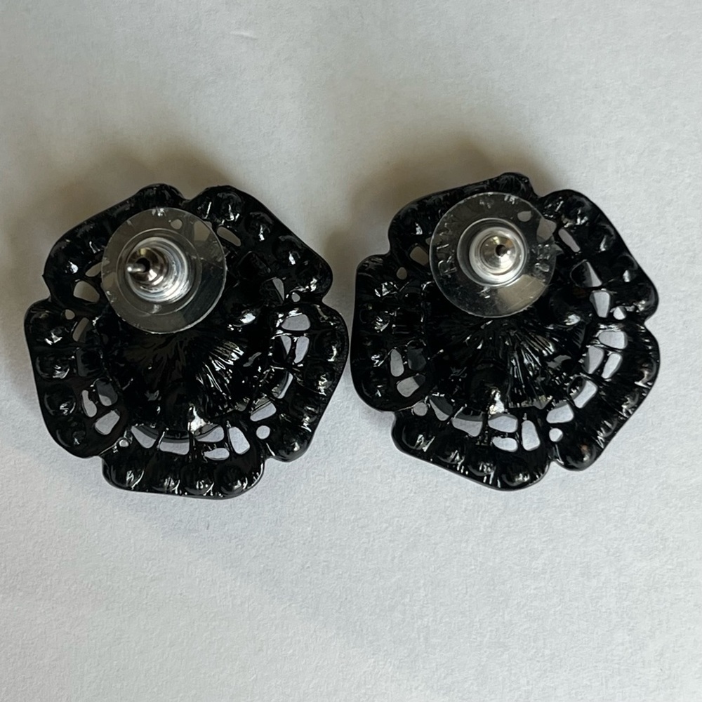 BOGO Two pairs of black post evening glam earrings - Picture 3 of 8